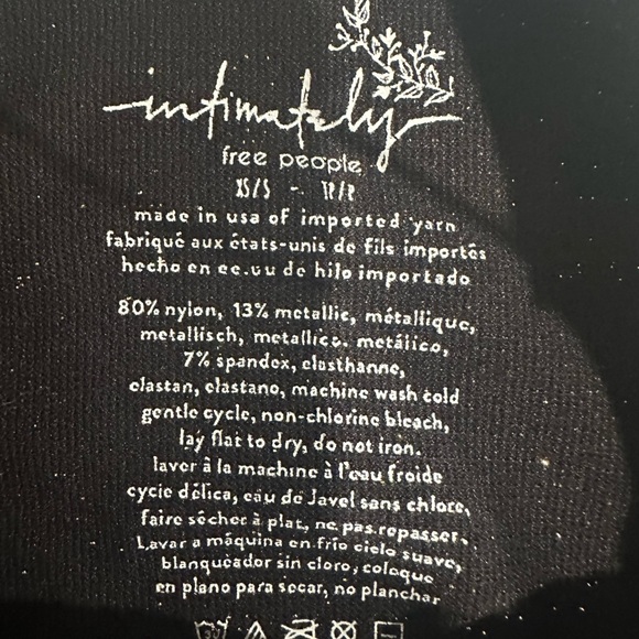 Free People Intimately Free Black and Gold Sparkly Cropped Tank-Size XS/S - Picture 4 of 4